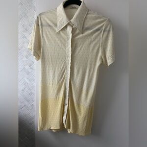 70’s Polkadot Cream and Butter Yellow Shirt